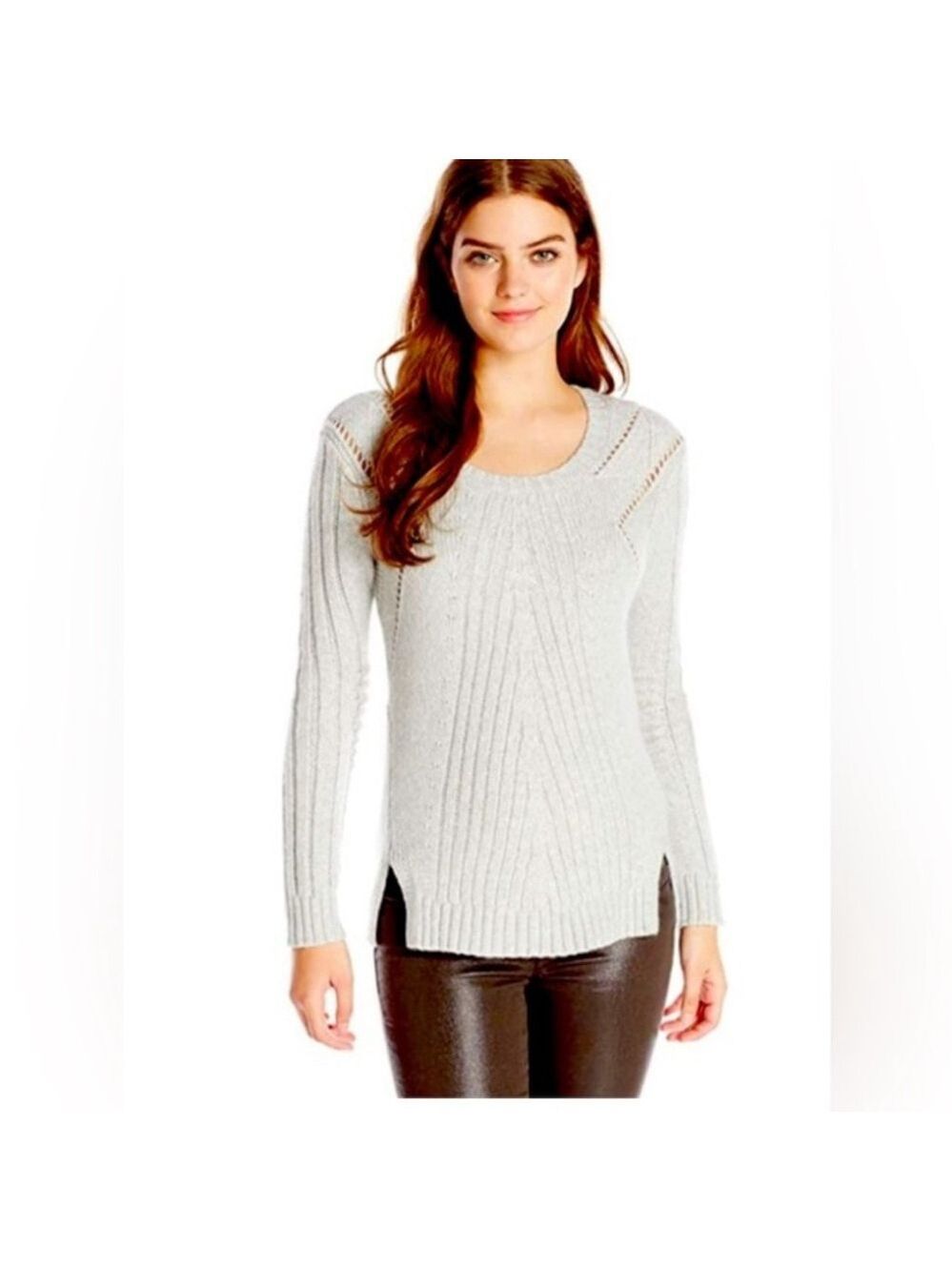 Sam Edelman wool and angora blend grey knit sweater size large